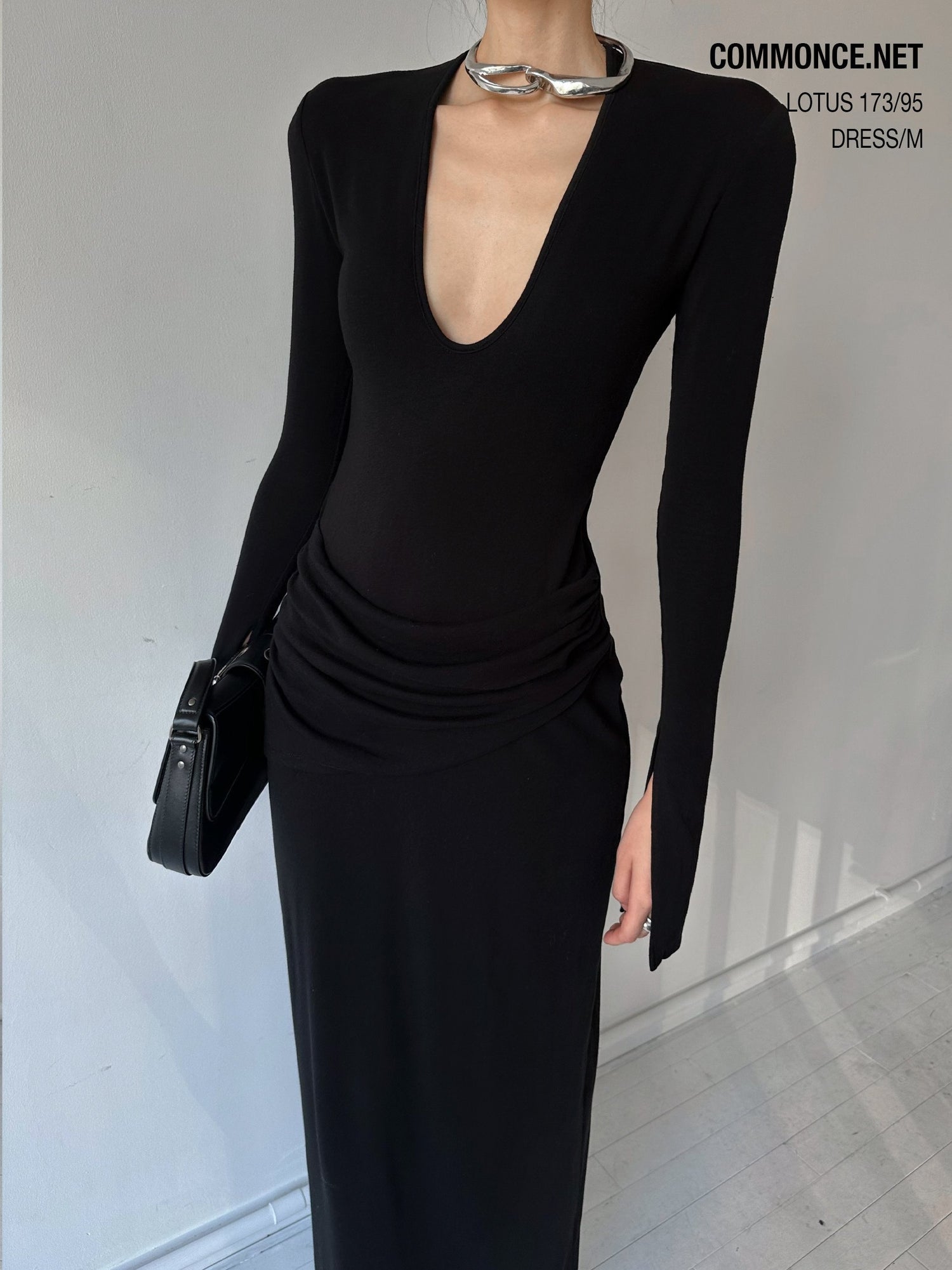 commonce_net_Plush_Dark_Deep_U_Ruched_Spliced_Women&