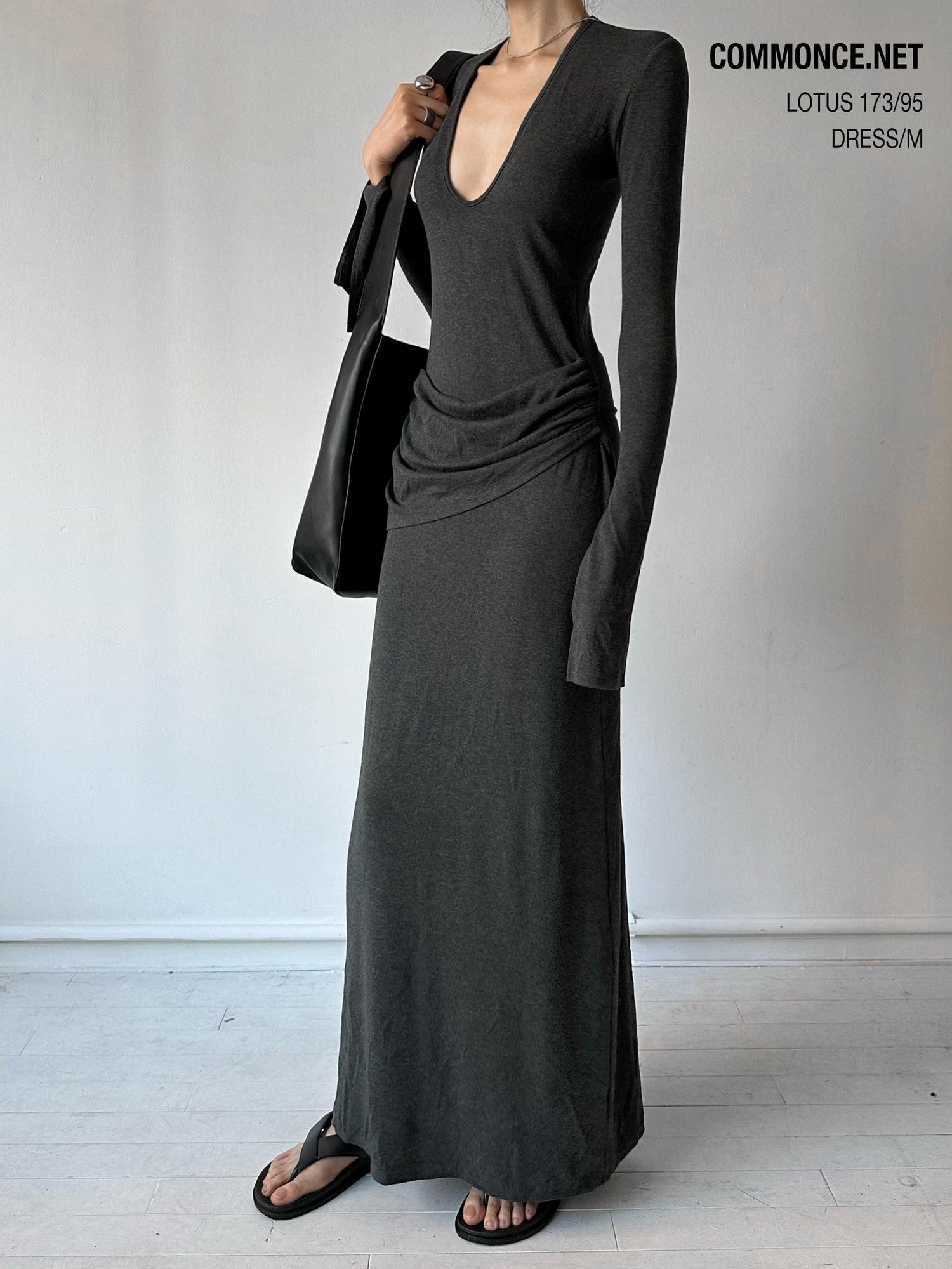 commonce net Plush Dark Deep U Ruched Spliced Women&