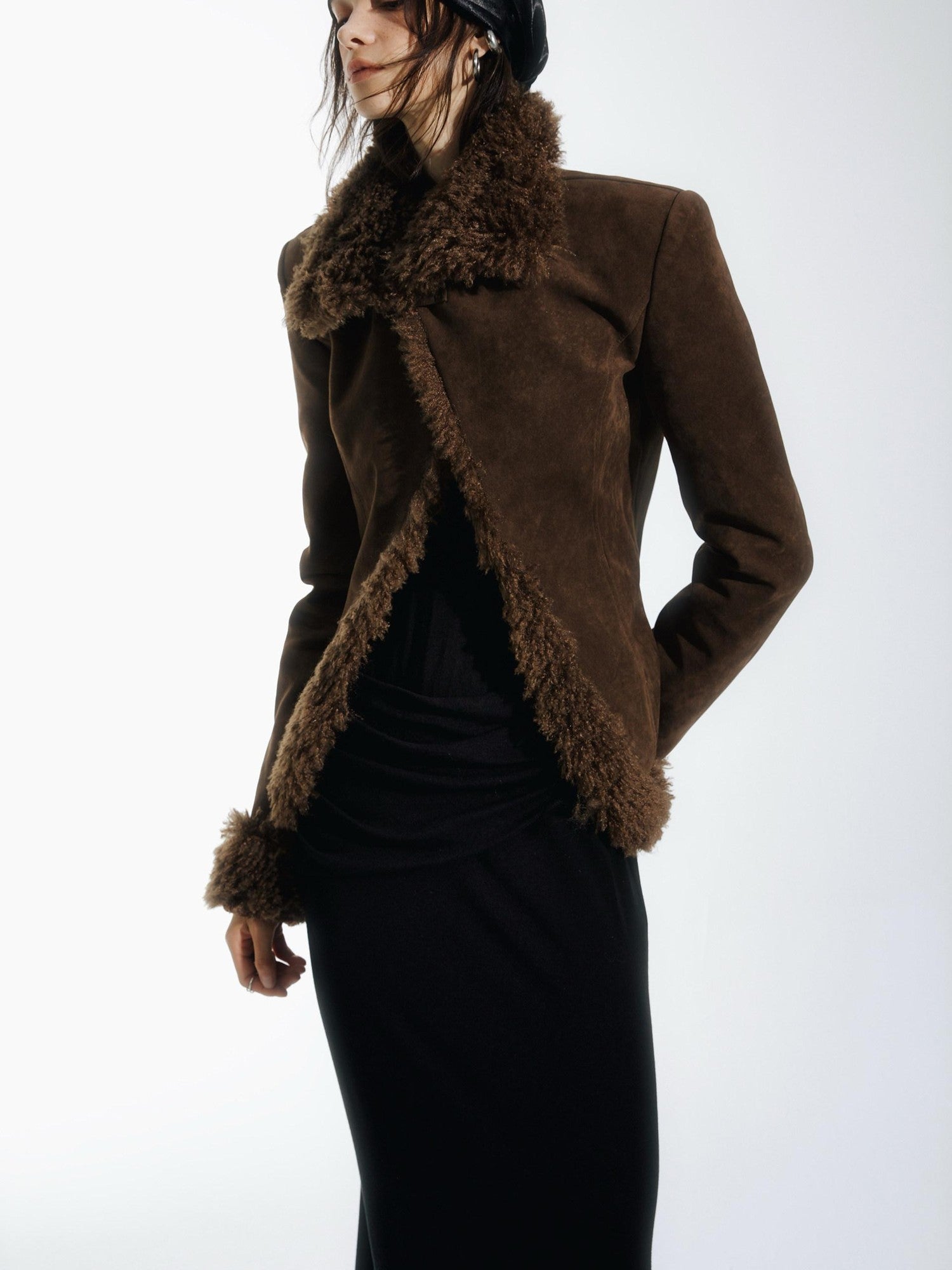 commonce net Plush Dark Deep U Ruched Spliced Women&