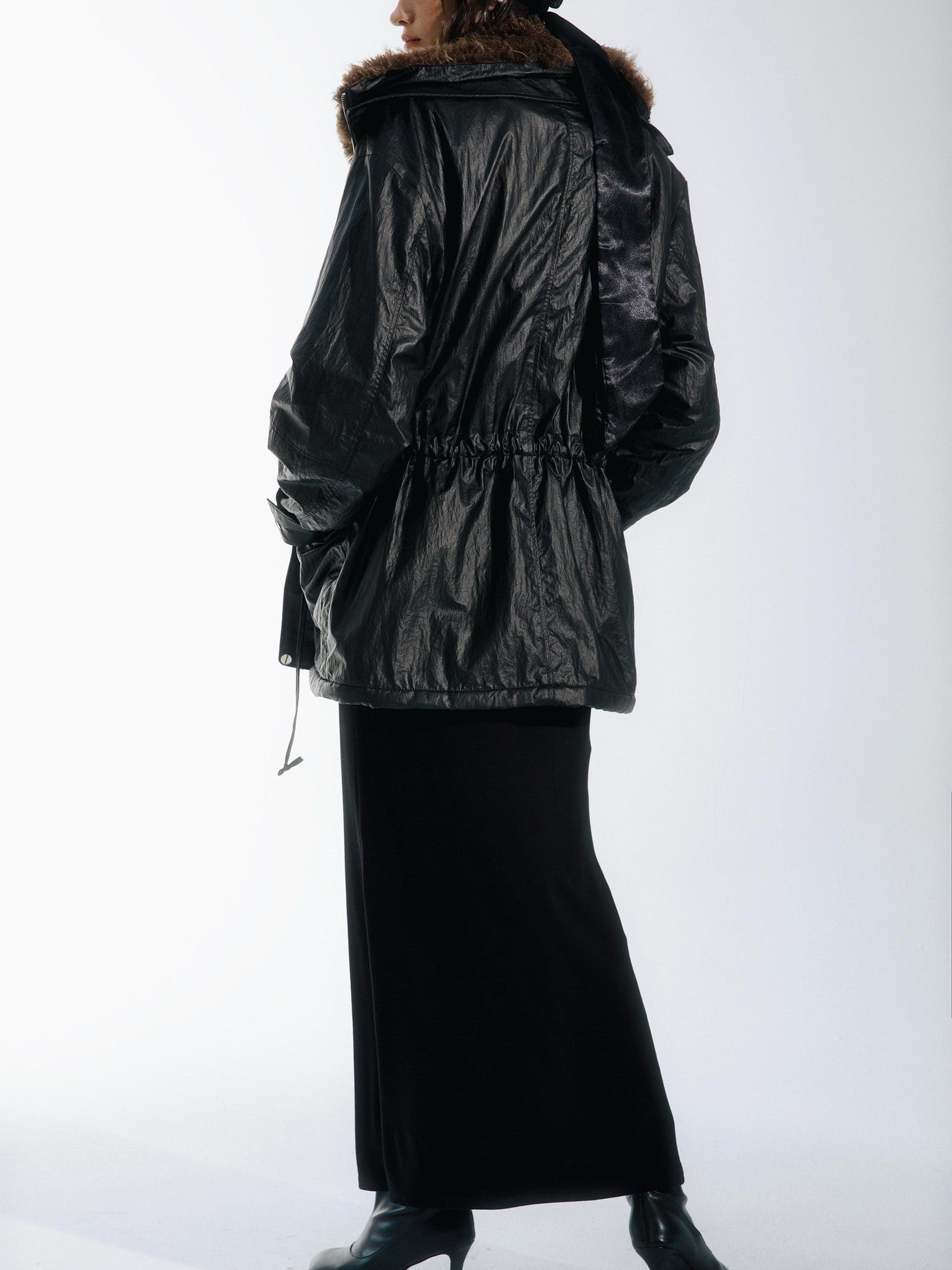 commonce net Plush Dark Deep U Ruched Spliced Women&