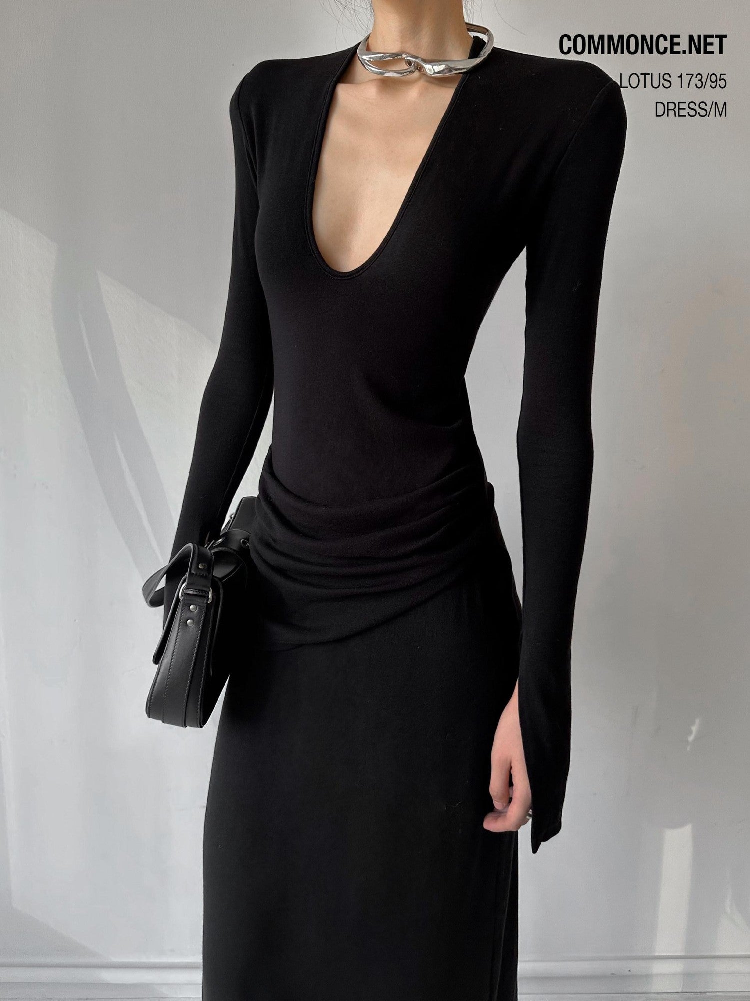 commonce net Plush Dark Deep U Ruched Spliced Women&