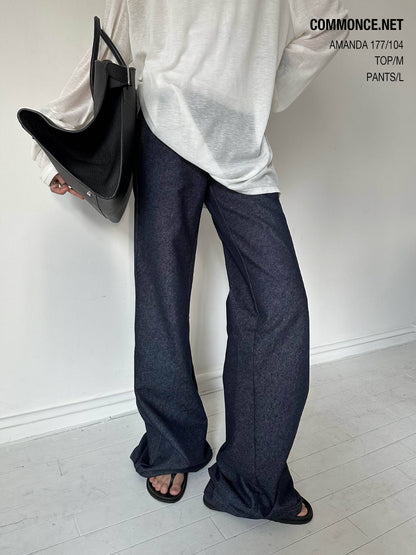 commonce_net_Raw_Denim_Elastic_Waist_Straight_Leg_Androgynous_Women&