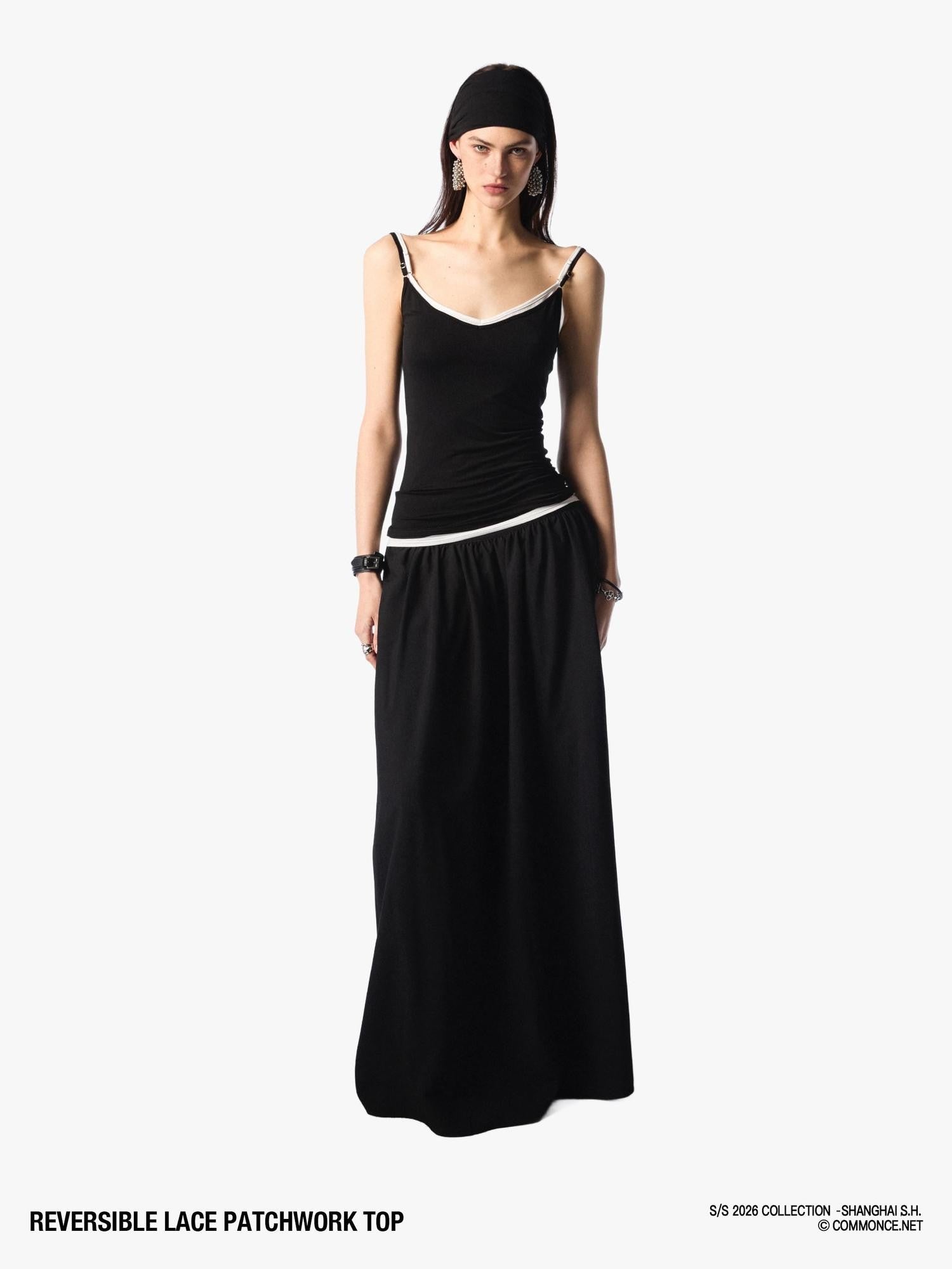 commonce net Reversible Lace Splice Slim Fit Strappy Women&