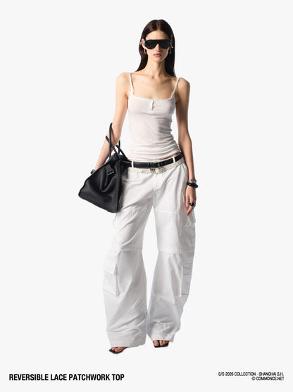 commonce net Reversible Lace Splice Slim Fit Strappy Women&