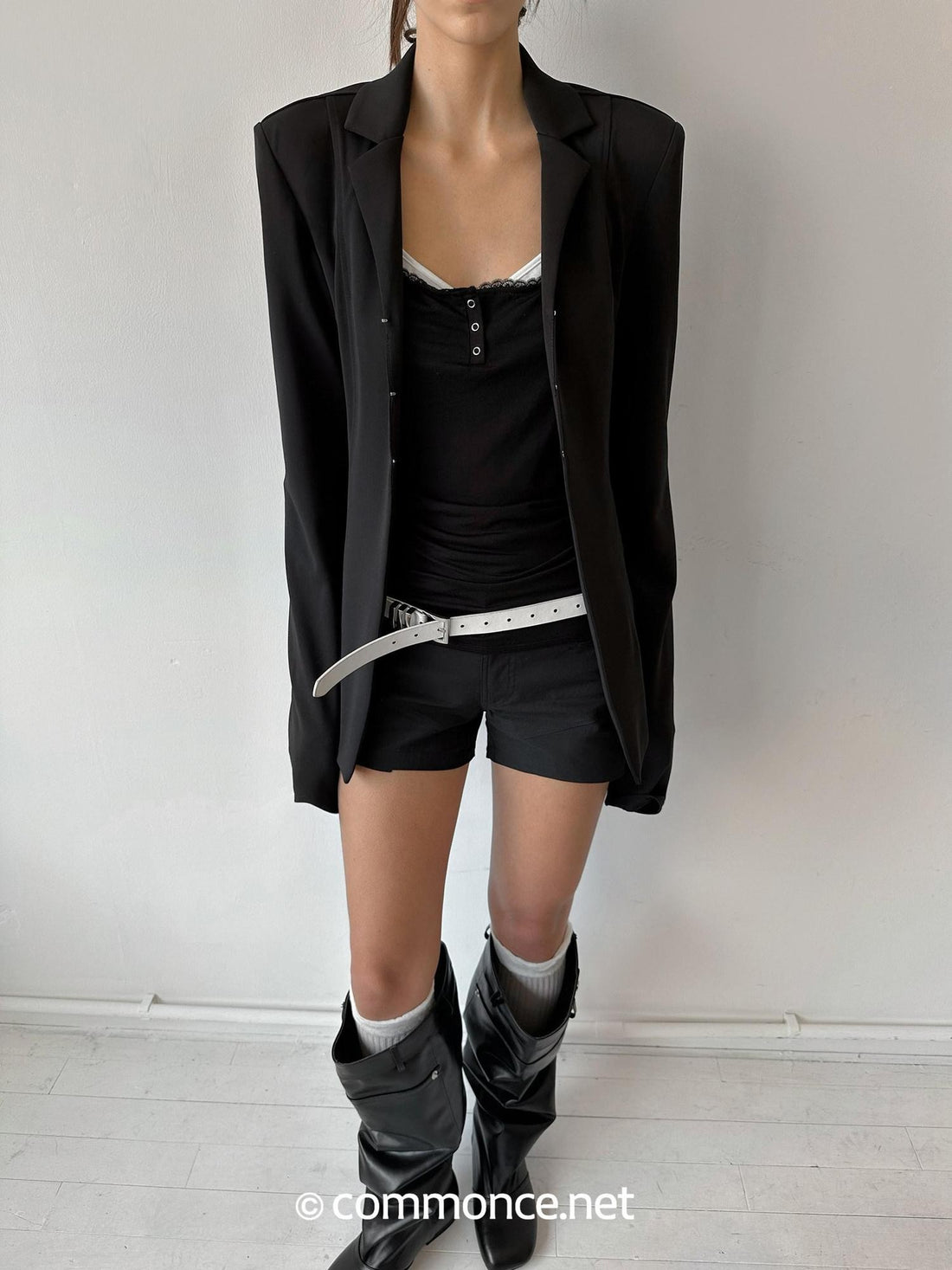 commonce net Reversible Lace Splice Slim Fit Strappy Women&
