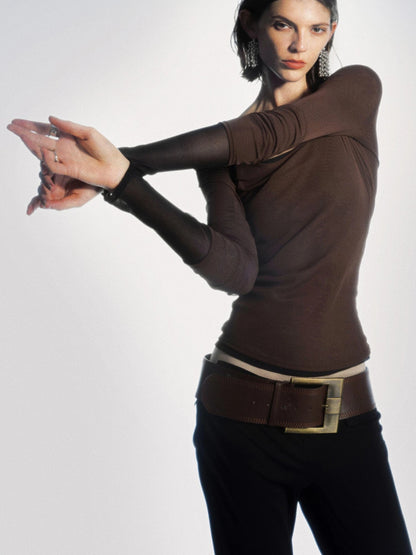 Reversible Sheer Ribbed Base Layer T-shirt