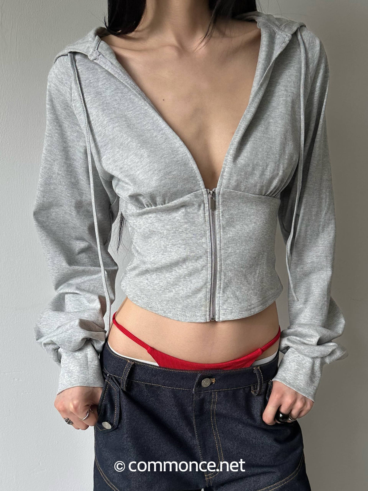 commonce_net_Ruched_Split_Drawstring_Waist_Cotton_Blend_Women&