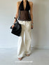 commonce_net_Semi_Sheer_Ruched_Deep_V_Bandeau_Loose_Fit_Women&