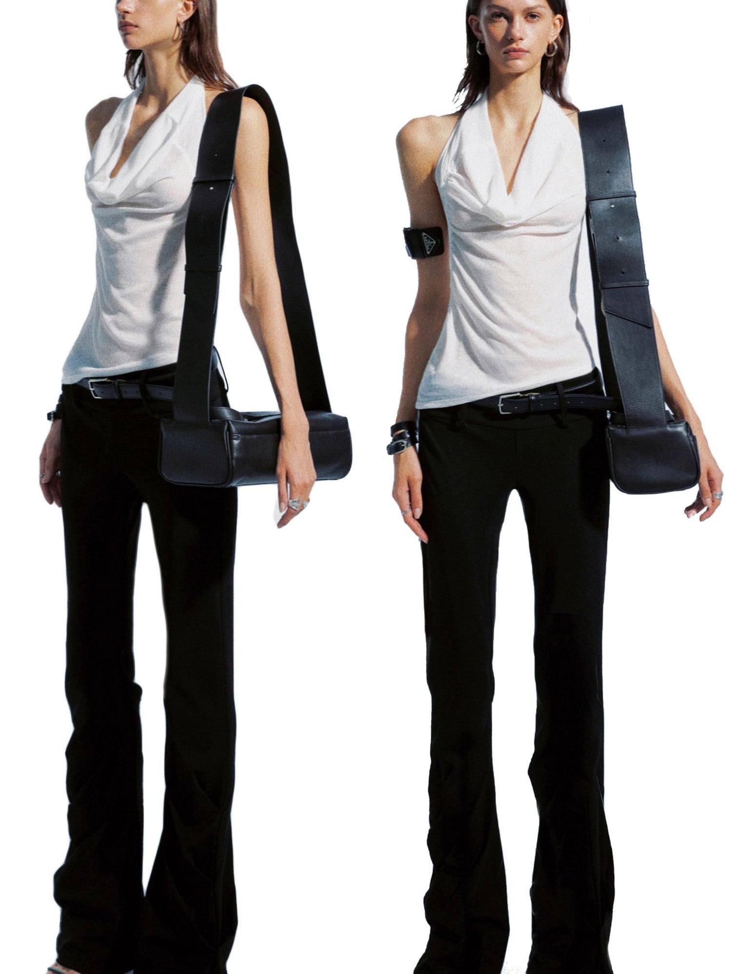 commonce net Sheer Asymmetrical Hem Drawstring Ruched Draped Women&