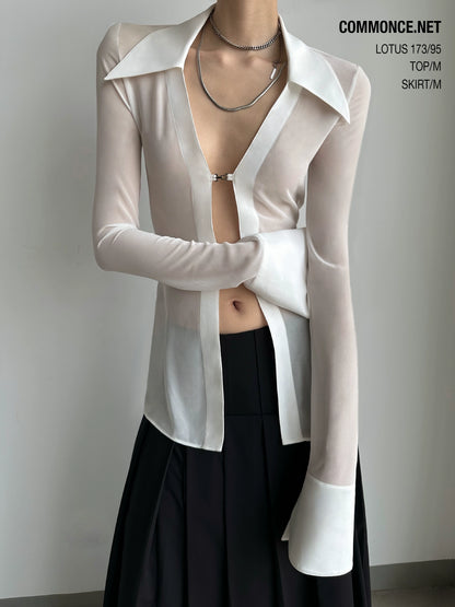 commonce_net_Sheer_Clasp_Waist_Defining_Metal_Button_Shirt_MISSTT