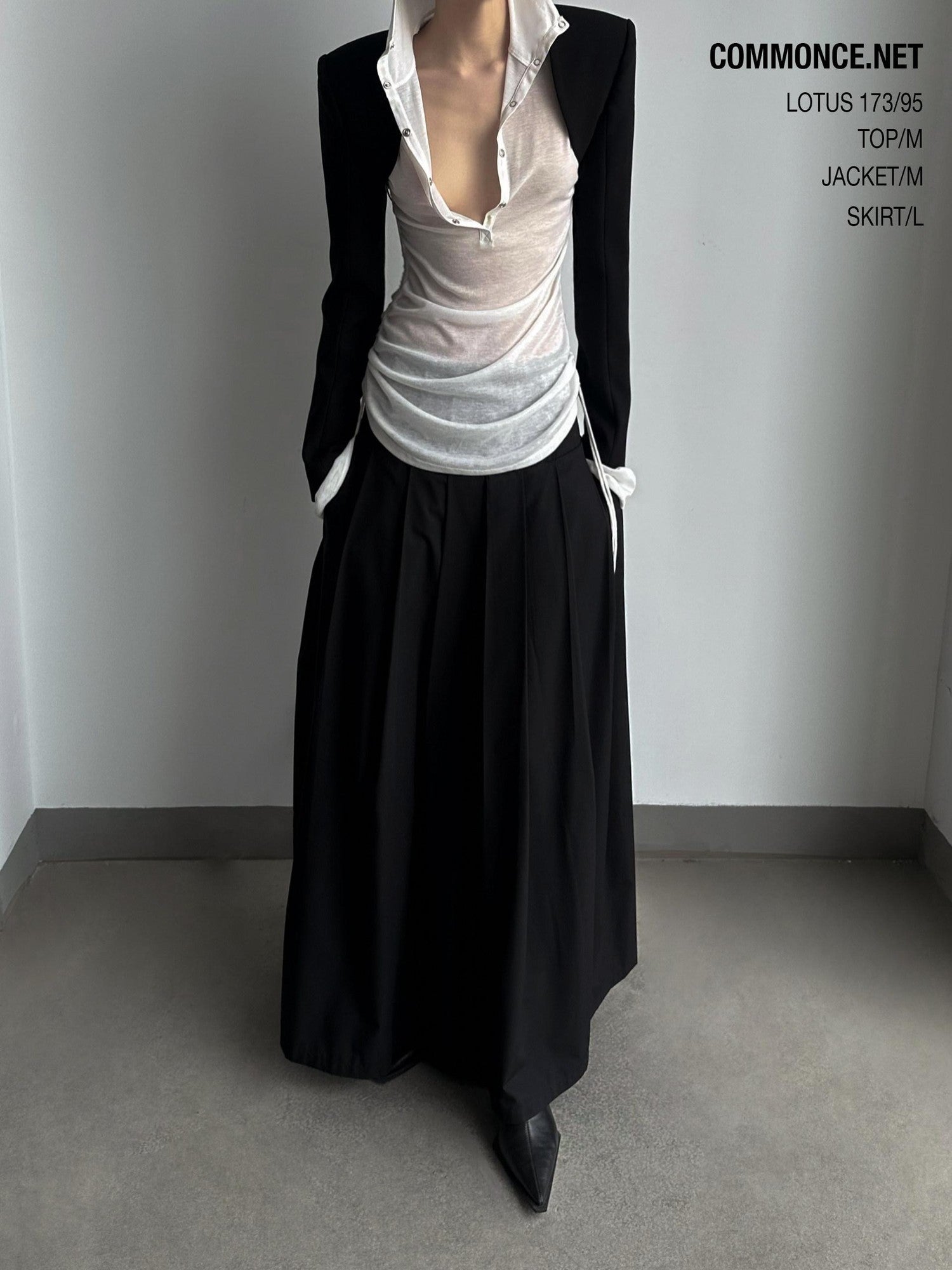 commonce net Sheer Ruched Drawstring Hooded Mockneck Women&