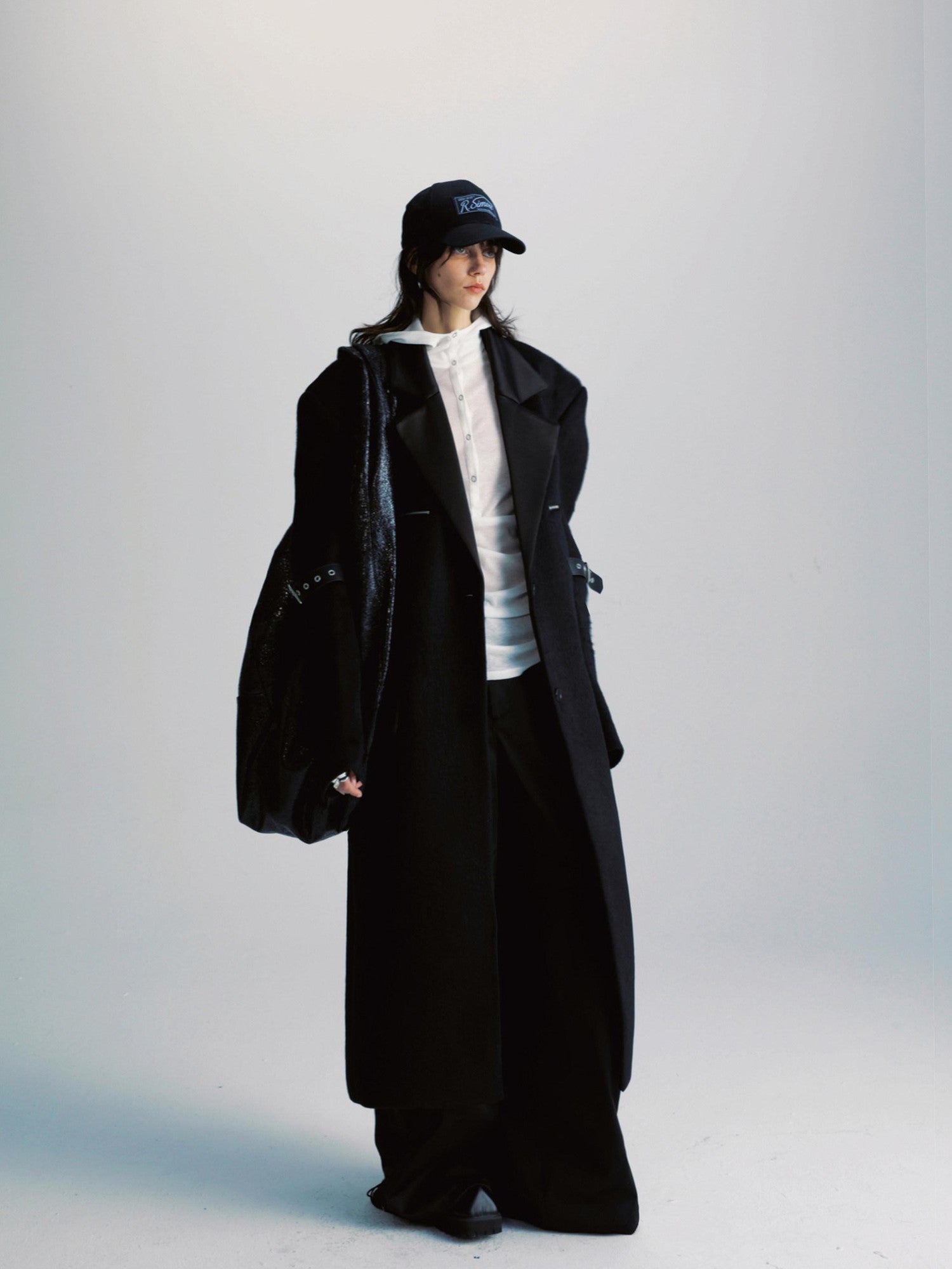 commonce net Sheer Ruched Drawstring Hooded Mockneck Women&