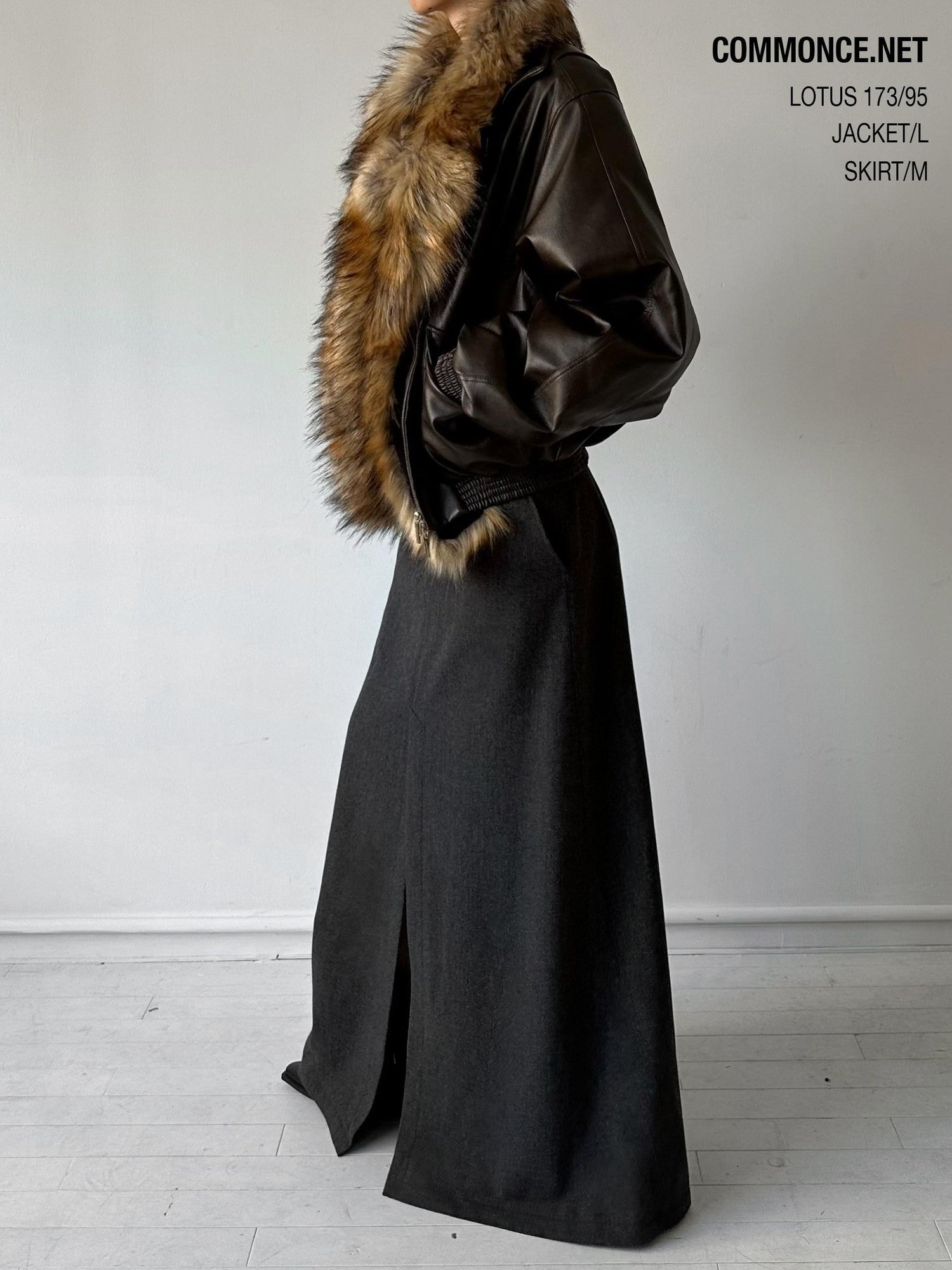 commonce net Solid Detachable Fur Collar Zip Front Women&