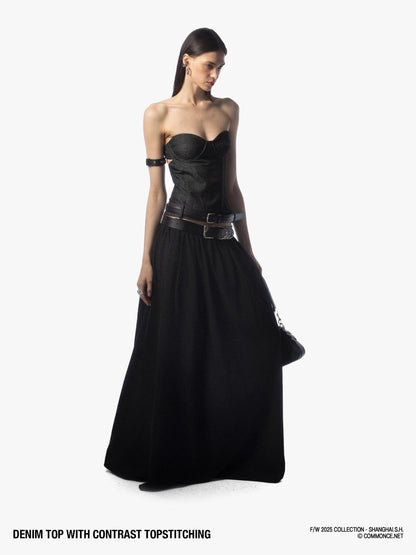 commonce net Topstitched Detachable Straps Zipper Women&