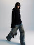 commonce net Two Way Zippered Oversized Sweater With Raw Edges