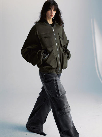 commonce net Washed Dark Gray Distressed Multi Pocket Women&