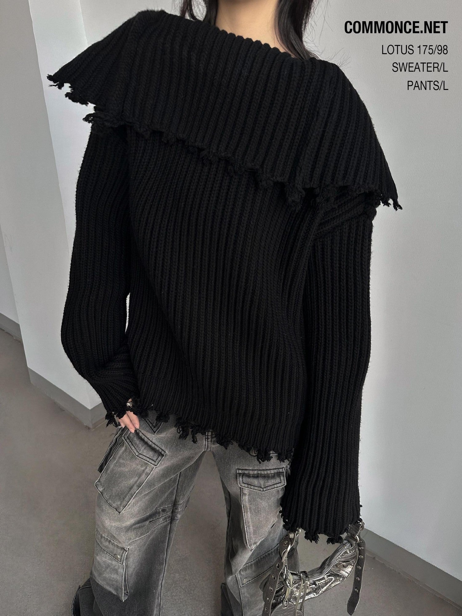 commonce net Washed Dark Gray Distressed Multi Pocket Women&