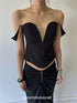 commonce_net_Wide_Strap_Mesh_Splice_V-neck_Bustier_H_Back_Women&