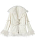 Vintage Baroque White Collar Fluffy Long Coat Outerwear