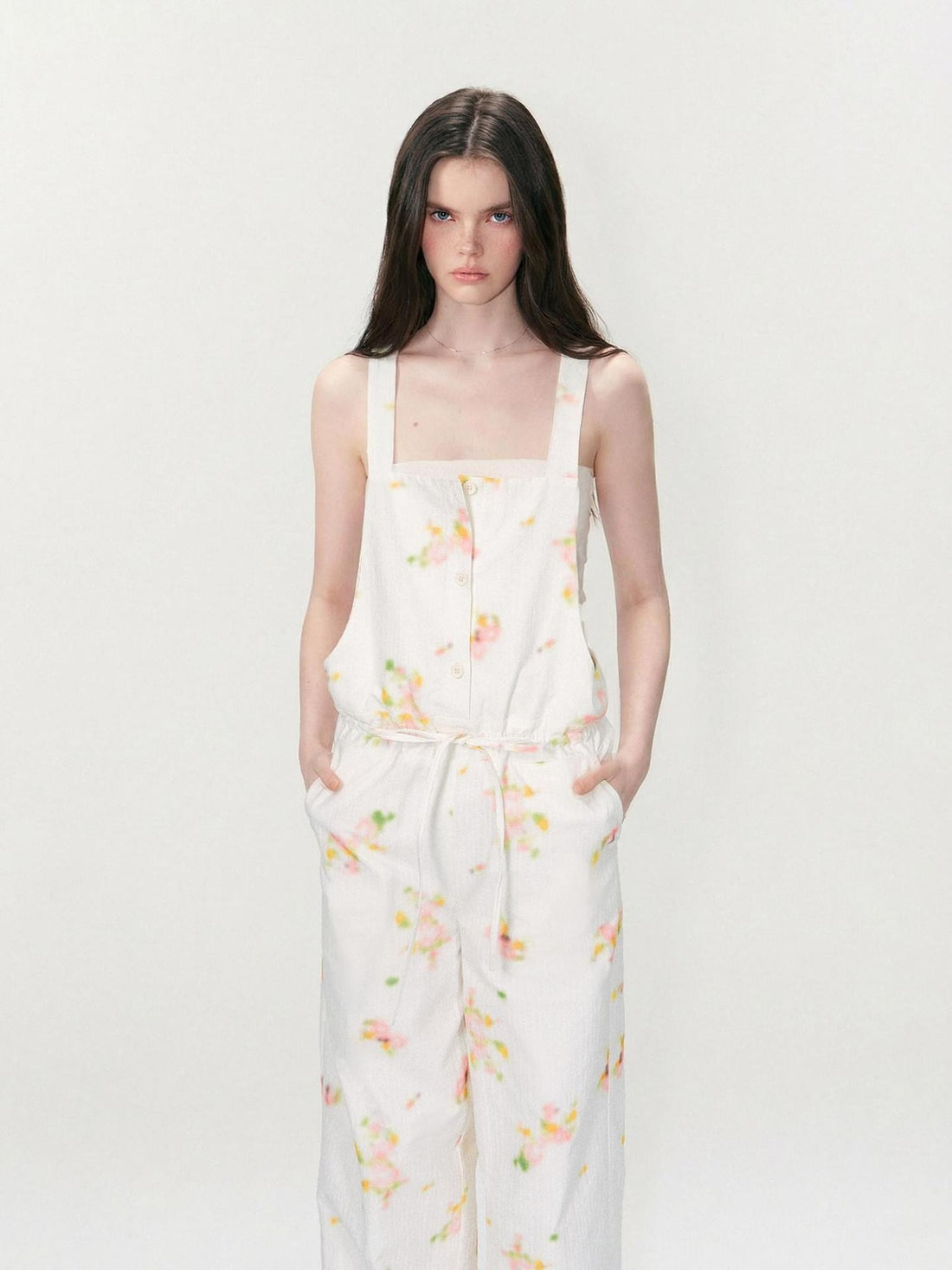The NeverMore Pure Cotton High Waist Wide Leg Original White Casual Straight Pants
