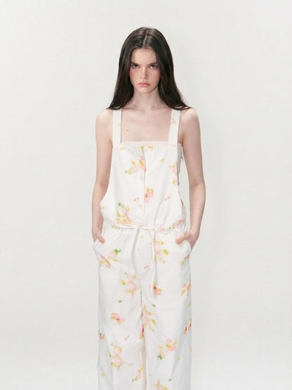 The NeverMore Pure Cotton High Waist Wide Leg Original White Casual Straight Pants