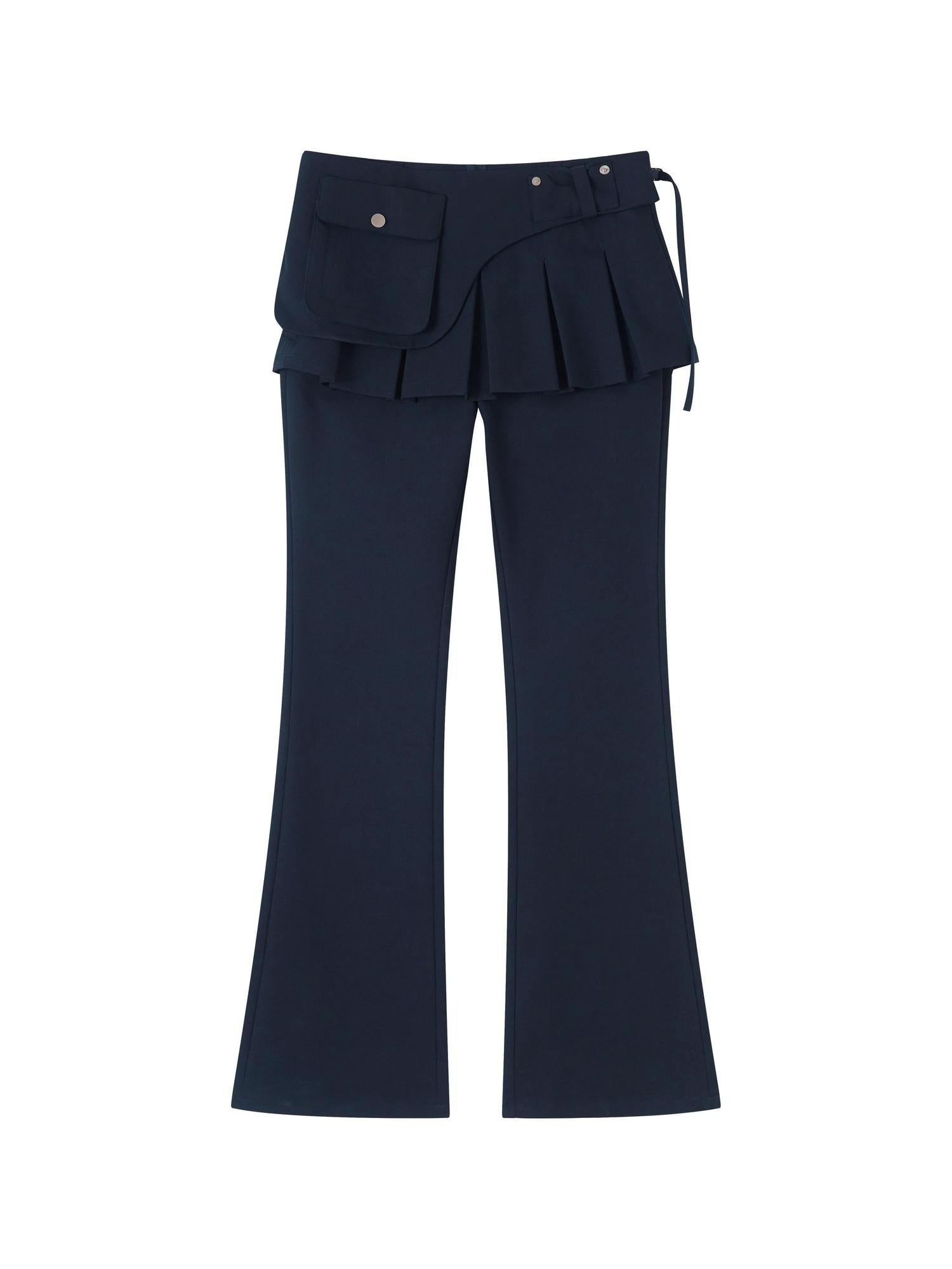 RUN TO THE FUTURE Pocketed Low Waist Micro Flare Slim Fit Women Zipper Poly Cotton Skorts