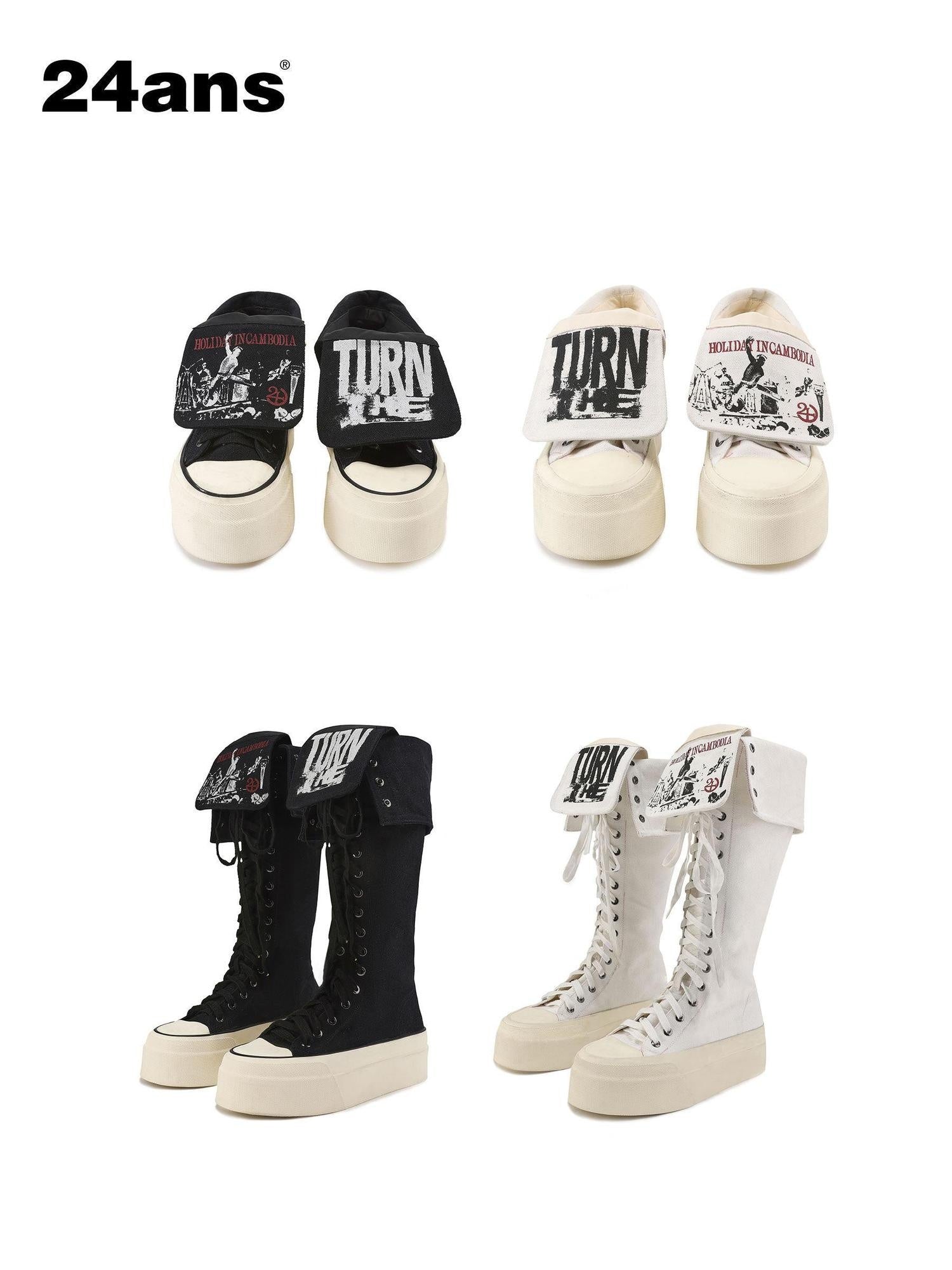 24ans Lightweight Cross Strap Casual Low Top Round Toe Youth Black White Sneakers