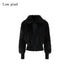 Low pixel Warm Thick Black Sexy Slim Fit Spandex Zipper Lapel Women Cropped Jackets