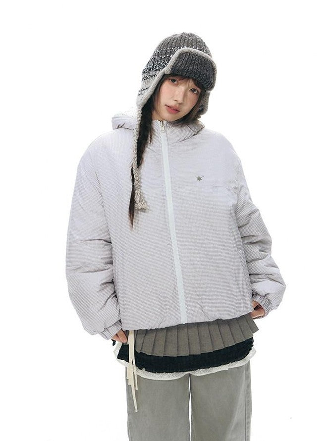 NAPSNAPS Polka Dot Reversible Hooded Printed Women&