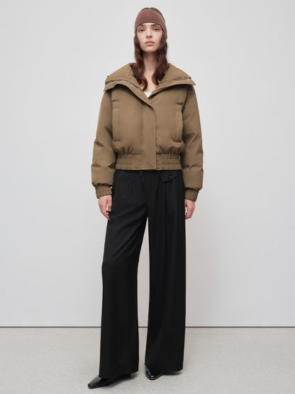 RUN TO THE FUTURE 90 Percent White Duck Down Short Straight Women Detachable Hood Fur Down Jackets