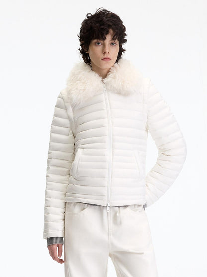 RUN TO THE FUTURE 90% White Duck Down Thick Slim Casual Turn Collar Ladies Down Jackets