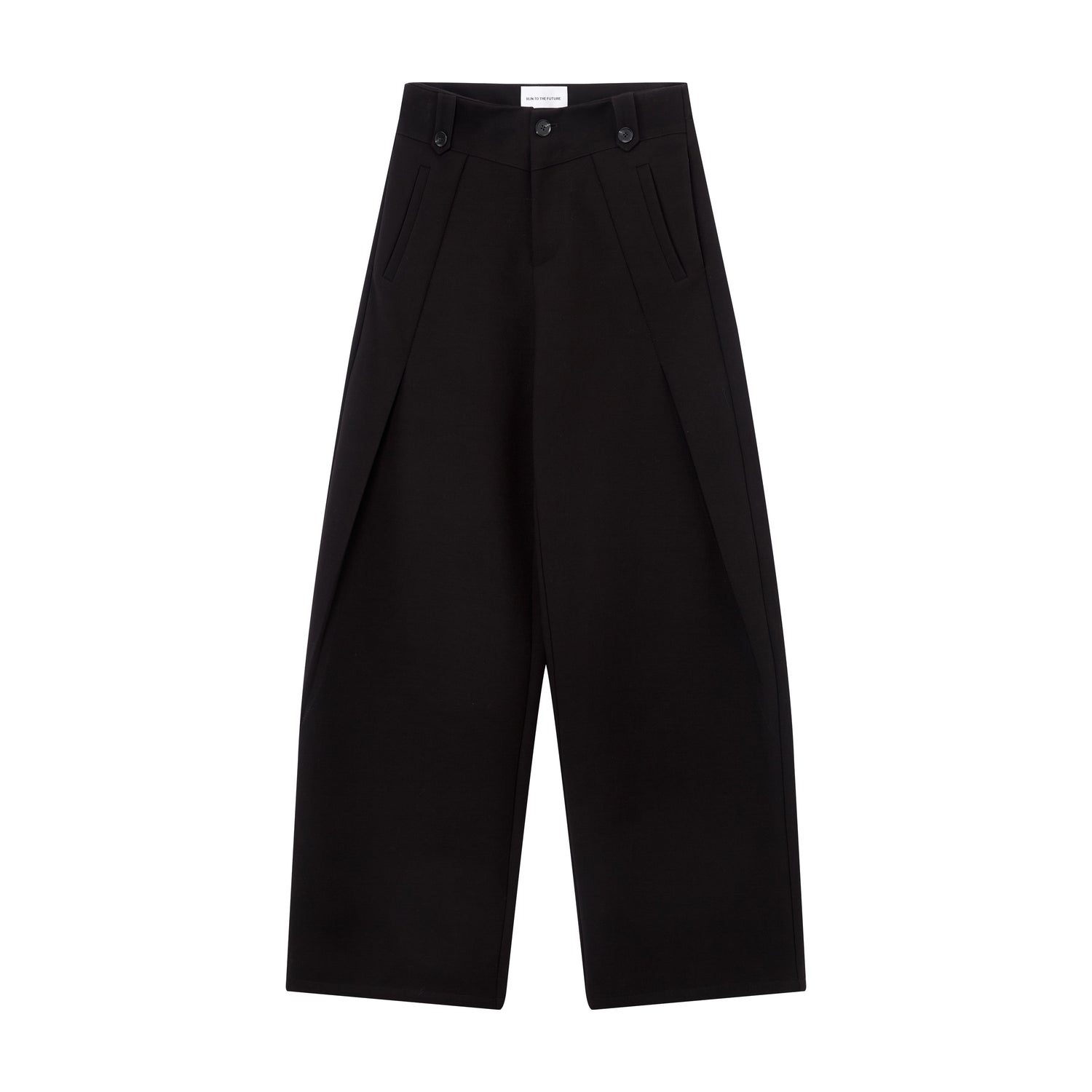 RUN_TO_THE_FUTURE_Flattering_Mid_Rise_Minimalist_Straight_Cut_Office_Gray_Black_Wide-Leg_Pants_MISSTT