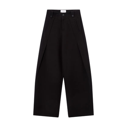 RUN_TO_THE_FUTURE_Flattering_Mid_Rise_Minimalist_Straight_Cut_Office_Gray_Black_Wide-Leg_Pants_MISSTT