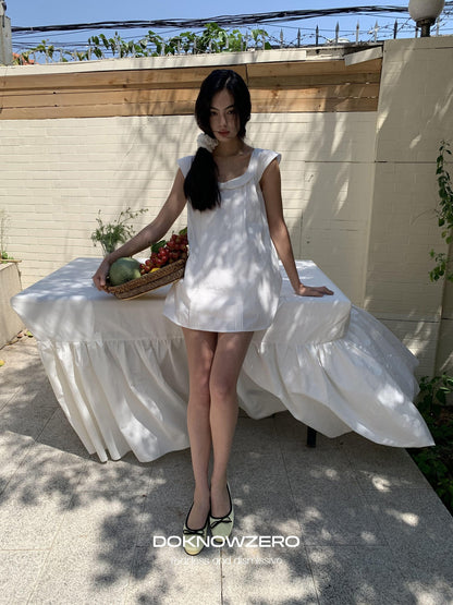 DKZ OFFICIAL White Doll Collar A Line Two Piece Women&