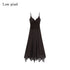 Low pixel Sexy V-neck Cami Waist Cinch Side Zipper Patchwork Viscose Women Mini Dresses