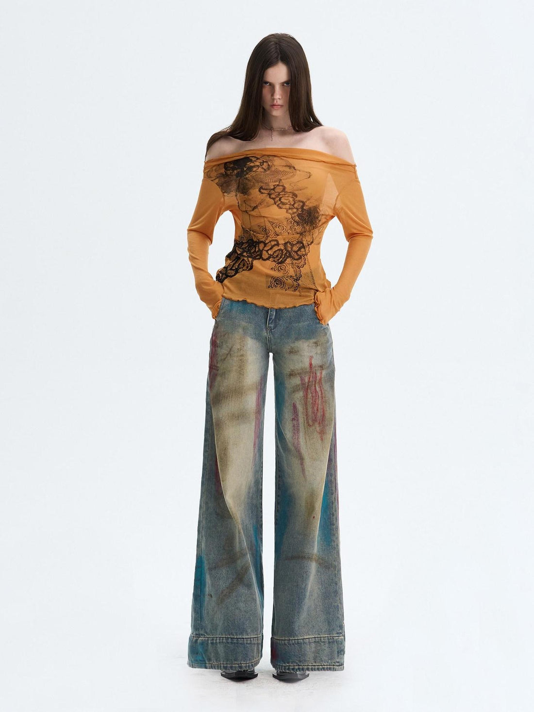 The NeverMore Washed Blue Button Fly Mid Rise Slight Stretch Sexy Straight Leg Jeans