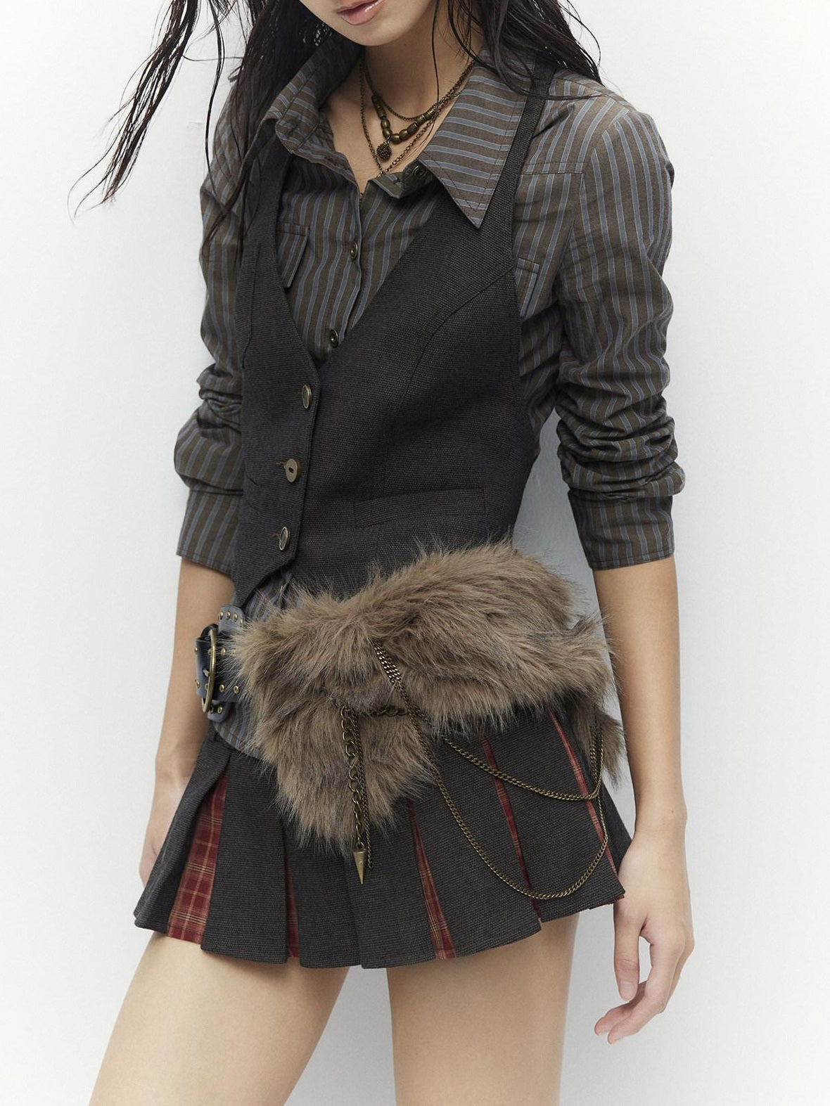 Low pixel Breathable Cotton Vintage Fitted Striped Button Long Sleeve Women Shirts