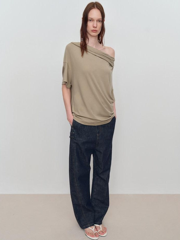 RUN TO THE FUTURE Soft Modal Casual Loose Solid Mid Length Women Short Sleeve T-Shirts