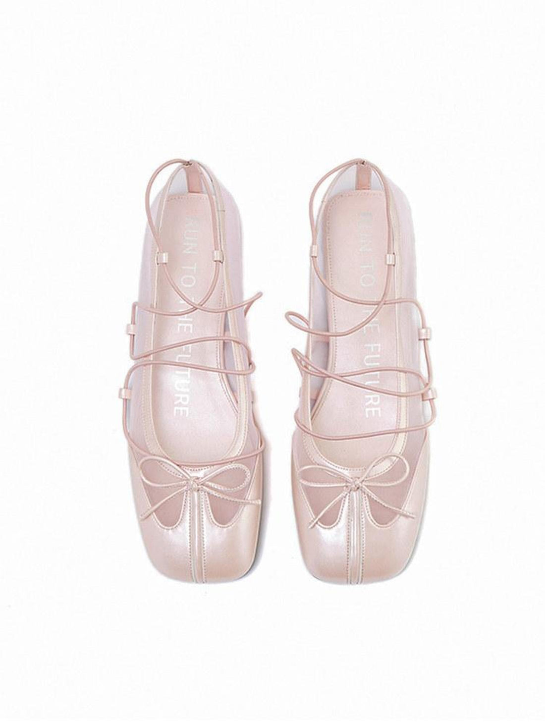 RUN TO THE FUTURE Bow Detail Square Toe Slip On Ballet Casual Sheepskin Lined Everyday Flats