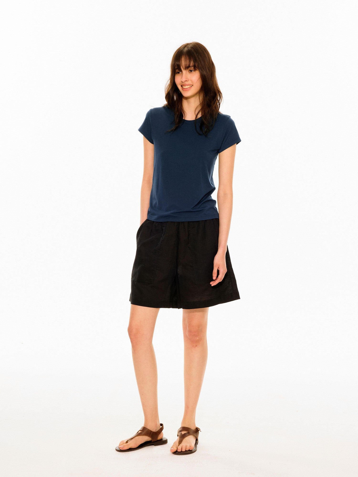 Northbutsouth Multicolor Round Neck Slim Crop Women&