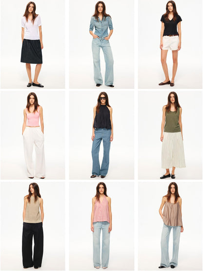 Northbutsouth Black Cooling Elastic Waist Tapered Women&