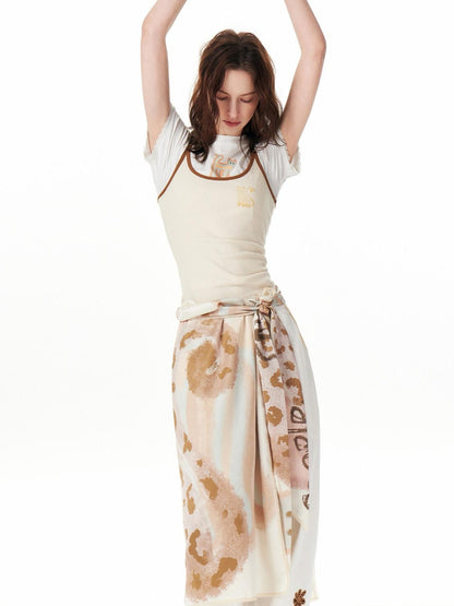 OuttheBlue Lightweight Polyester Shawl Style Unisex Floral Cat Animal Print Decorative Belts