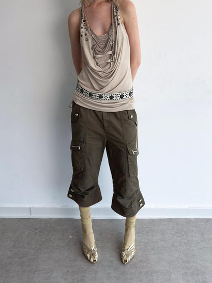 DoublePunch Vintage Biker Washed Cargo Women&