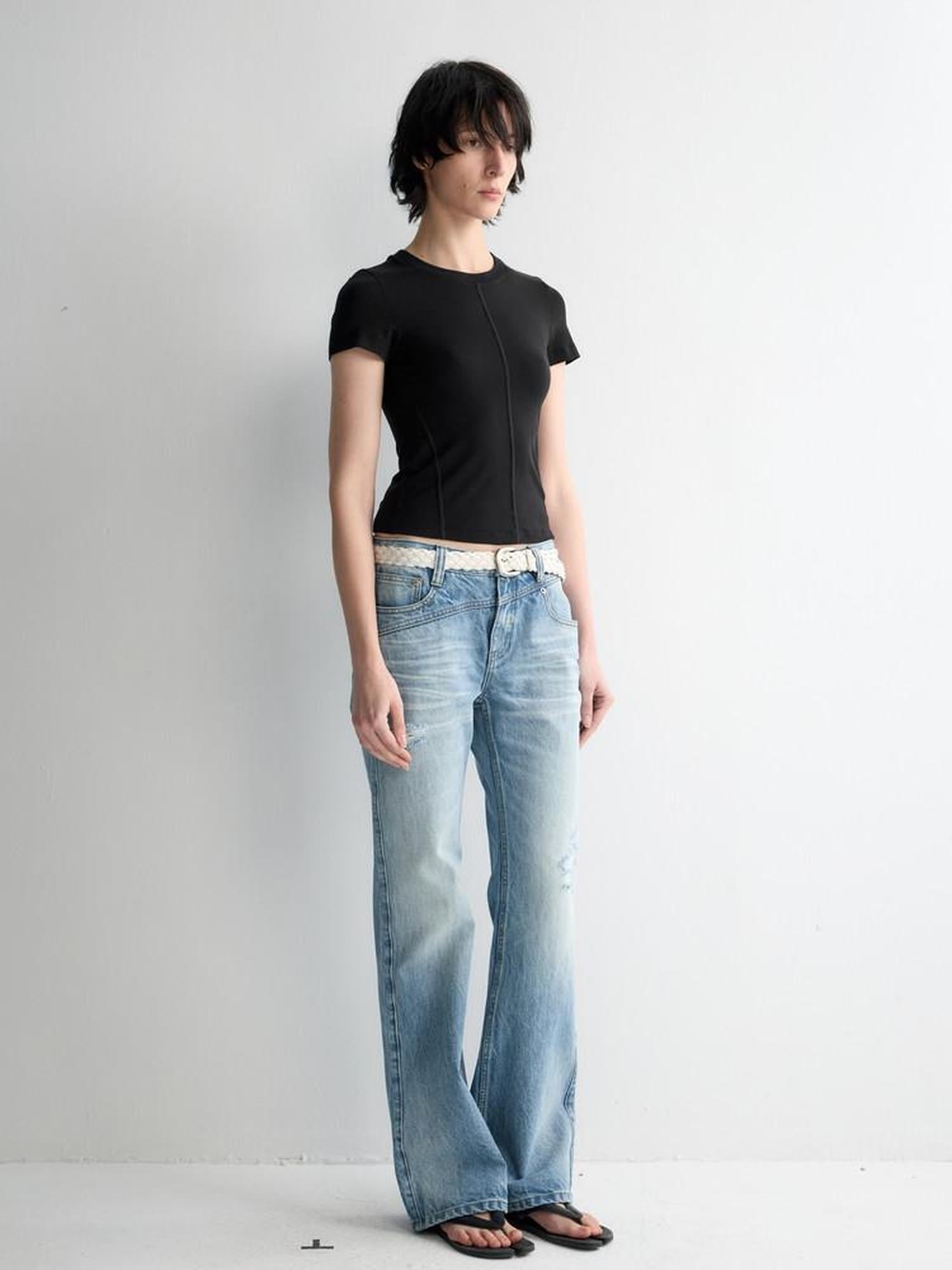 RUN TO THE FUTURE Cooling Lyocell Slim Fit Minimalist Women Office Crew Neck Solid Crop Tops