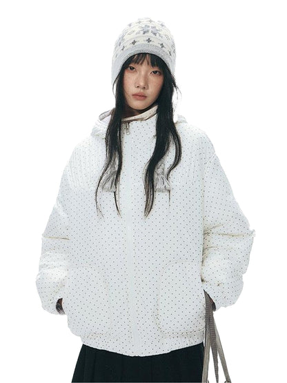 NAPSNAPS Polka Dot Reversible Hooded Printed Women&