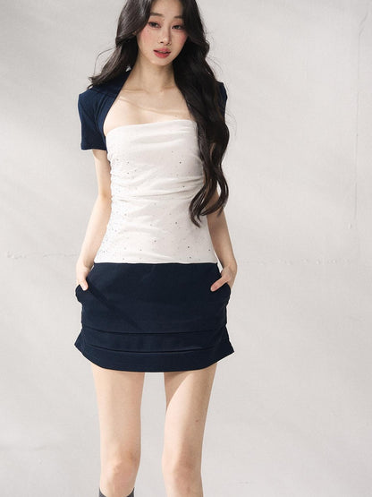7Shiftin Ensemble chic à taille haute composé d&