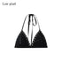 Low_pixel_Comfortable_100%_Cotton_Sexy_Studded_Halter_Cropped_Beach_Solid_Black_Bikini_MISSTT