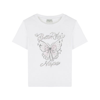 NAPSNAPS_Hand_Drawn_Butterfly_Print_Slim_Cropped_Women&