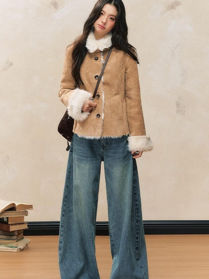 7Shiftin Online Exclusive Commuter Single Button Light Brown Women Cropped Jackets
