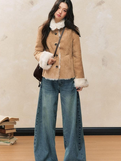 7Shiftin Online Exclusive Commuter Single Button Light Brown Women Cropped Jackets